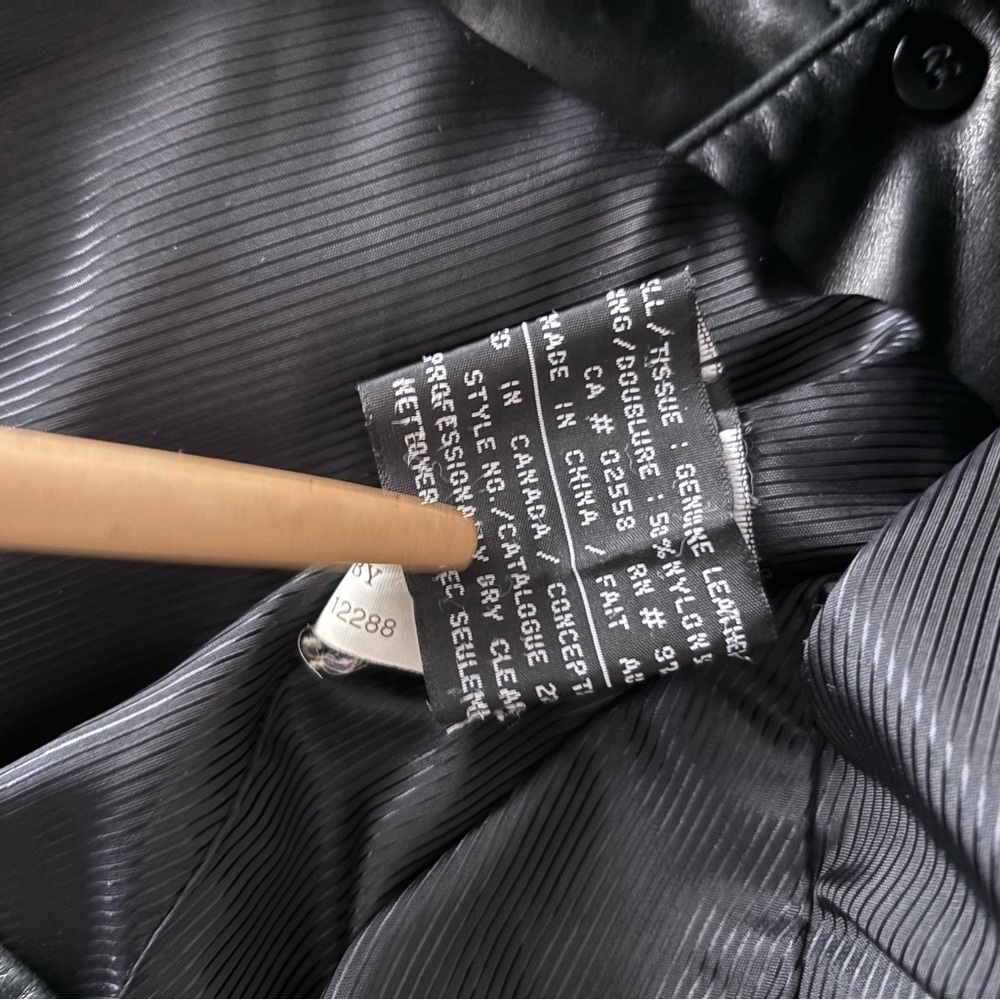 Danier Black Leather Button-Front Coat - Picture 13 of 16